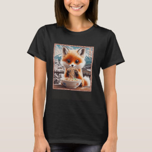 Japanischer Blumenstrauß Fuji Noodles Niedlich Fox T-Shirt