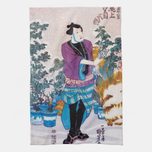 Japanischer Bonsai Master, Kuniyoshi, Ukiyo-e Geschirrtuch