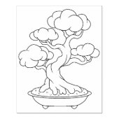 Japanischer Bonsai Tree auf einer Farbseite für Tr Gummistempel (Prägung)