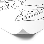 Japanischer Bonsai Tree auf einer Farbseite für Tr Poster (Ecke)