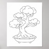Japanischer Bonsai Tree auf einer Farbseite für Tr Poster (Vorne)