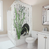 Japanischer Botanischer Frosch Toad im achtzehnten Duschvorhang (Beispiel)