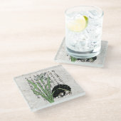 Japanischer Botanischer Frosch Toad im achtzehnten Glasuntersetzer (Schrägansicht)