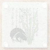 Japanischer Botanischer Frosch Toad im achtzehnten Glasuntersetzer (Rückseite)