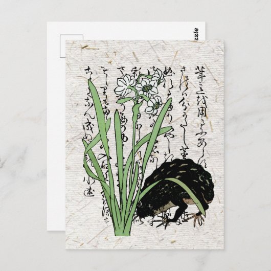 Japanischer Botanischer Frosch Toad im achtzehnten Postkarte (Vorne/Hinten)