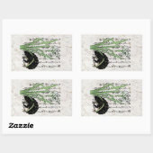 Japanischer Botanischer Frosch Toad im achtzehnten Rechteckiger Aufkleber (Blatt)