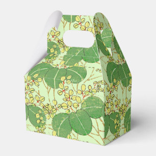 Japanischer botanischer grüner Blatt-Holzschnitt Geschenkschachtel