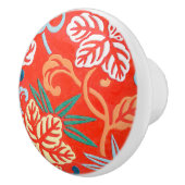 Japanischer Brokat - Rot und Weiß Keramikknauf (Rechts)