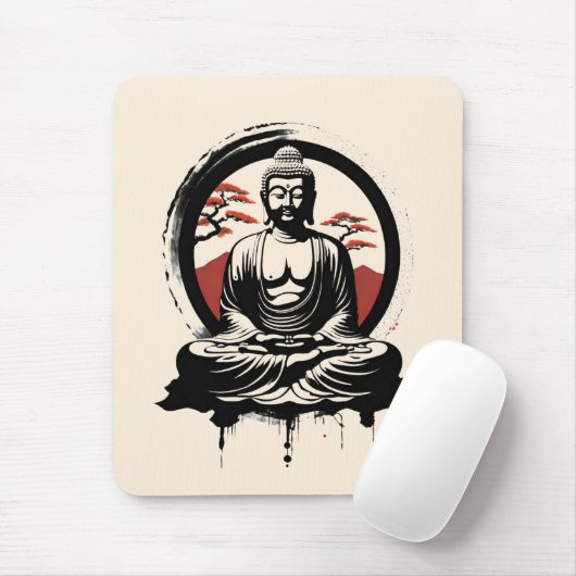 Japanischer Buddha Zen Mousepad (Mit Mouse)