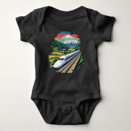 Japanischer Bullet Train und Fuji Mount Baby Strampler