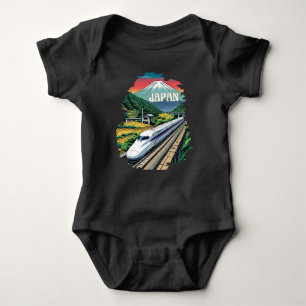 Japanischer Bullet Train und Fuji Mount Baby Strampler