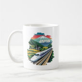 Japanischer Bullet Train und Fuji Mount Kaffeetasse (Links)