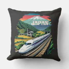 Japanischer Bullet Train und Fuji Mount Kissen