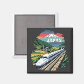 Japanischer Bullet Train und Fuji Mount Magnet (Vorderseite/Rückseite)