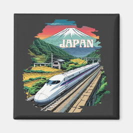 Japanischer Bullet Train und Fuji Mount Magnet