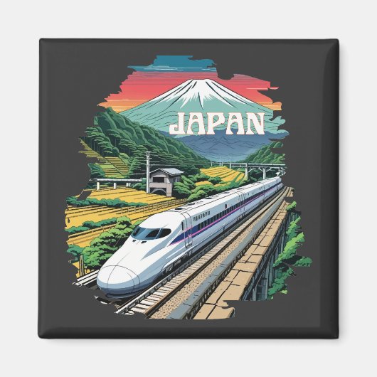 Japanischer Bullet Train und Fuji Mount Magnet (Vorne)