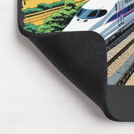 Japanischer Bullet Train und Fuji Mount Mousepad (Ecke)