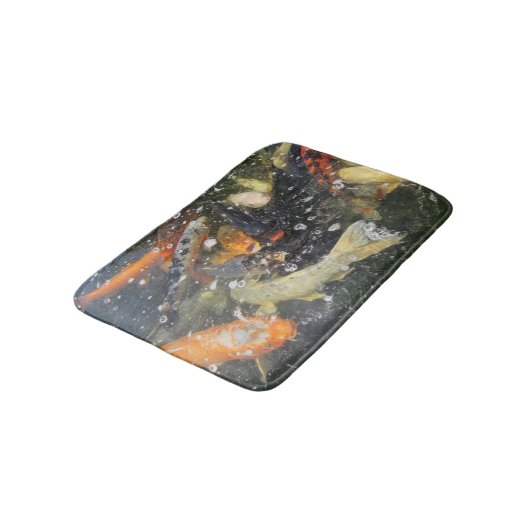 Japanischer Carp Koi Fisch schwimmen Badematte (Schrägansicht)