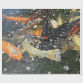 Japanischer Carp Koi Fisch schwimmen Geschenkpapier (Flach)