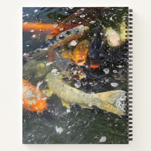 Japanischer Carp Koi Fisch schwimmen Notizblock (Rückseite)