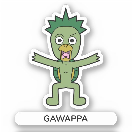 Japanischer Cartoon Yokai Gawappa Aufkleber (Vorderseite)