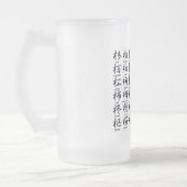 Japanischer Charakter betreffend das Holzschwarze Mattglas Bierglas (Links)