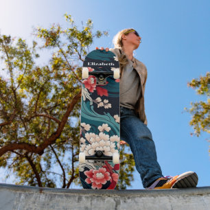 Japanischer Cherry Blossom Art Individuelle Name Skateboard
