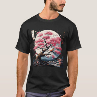 Japanischer Cherry Blossom Fuji Mount Fox Blume Tr T-Shirt