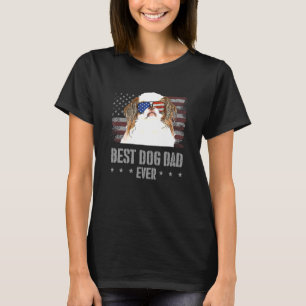 Japanischer Chin Best Dog Vater je Retro USA Ameri T-Shirt
