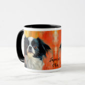 Japanischer Chin Dog Impressionistischer Paint Tasse (Vorderseite Links)