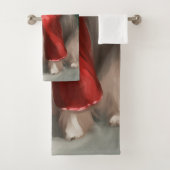 Japanischer Chin Dog in Schnee Weihnachten Badhandtuch Set (Insitu)