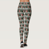 Japanischer Chin Dog in Schnee Weihnachten Leggings (Rückseite)