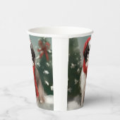 Japanischer Chin Dog in Schnee Weihnachten Pappbecher (Rechts)