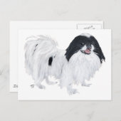 Japanischer Chin Dog Postkarte (Vorne/Hinten)