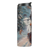 Japanischer Chin Dog Riding Motorrad Weihnachten Thermosbecher (Nach links gedreht)