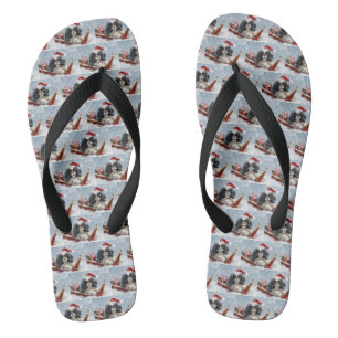 Japanischer Chin Dog Weihnachtsfest Badesandalen