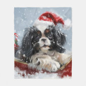 Japanischer Chin Dog Weihnachtsfest Fleecedecke (Vorderseite)