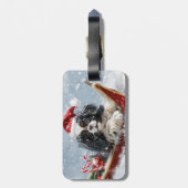 Japanischer Chin Dog Weihnachtsfest Gepäckanhänger (Rückseite vertikal)