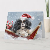 Japanischer Chin Dog Weihnachtsfest Karte (Vorderseite)