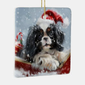 Japanischer Chin Dog Weihnachtsfest Keramikornament (Rechts)