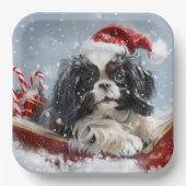 Japanischer Chin Dog Weihnachtsfest Pappteller (Vorderseite)