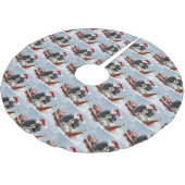 Japanischer Chin Dog Weihnachtsfest Polyester Weihnachtsbaumdecke (Schrägansicht)