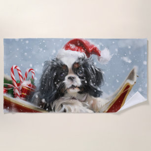 Japanischer Chin Dog Weihnachtsfest Strandtuch