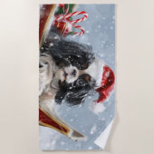 Japanischer Chin Dog Weihnachtsfest Strandtuch (Vorderseite)