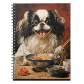 Japanischer Chin Eating Ramen Notizblock (Vorderseite)