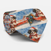 Japanischer Chin Hund in Sledge Let it Snow Weihna Krawatte (Gerollt)