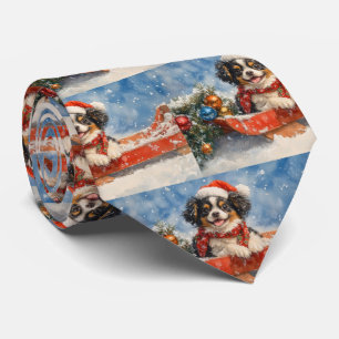 Japanischer Chin Hund in Sledge Let it Snow Weihna Krawatte