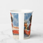 Japanischer Chin Hund in Sledge Let it Snow Weihna Pappbecher (Links)