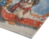 Japanischer Chin Hund in Sledge Let it Snow Weihna Schneidebrett (Ecke)
