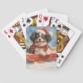 Japanischer Chin Hund in Sledge Let it Snow Weihna Spielkarten (Rückseite)